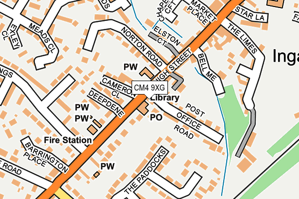 CM4 9XG map - OS OpenMap – Local (Ordnance Survey)