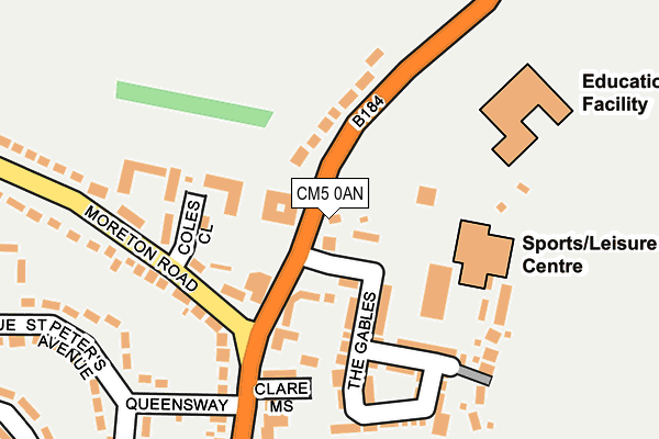 CM5 0AN map - OS OpenMap – Local (Ordnance Survey)