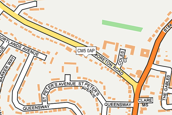 CM5 0AP map - OS OpenMap – Local (Ordnance Survey)