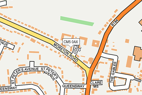 CM5 0AX map - OS OpenMap – Local (Ordnance Survey)