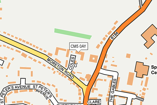 CM5 0AY map - OS OpenMap – Local (Ordnance Survey)
