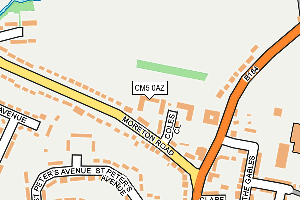 CM5 0AZ map - OS OpenMap – Local (Ordnance Survey)