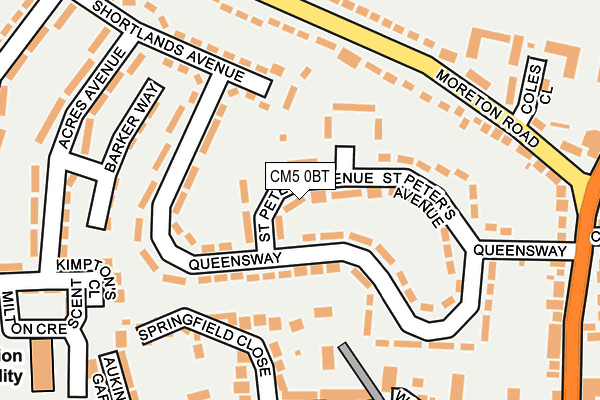 CM5 0BT map - OS OpenMap – Local (Ordnance Survey)