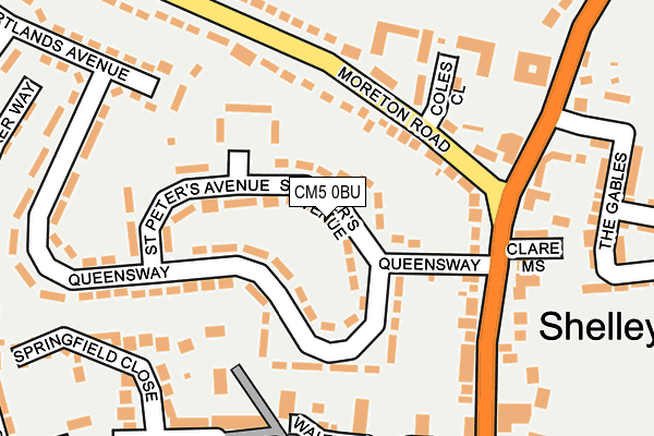 CM5 0BU map - OS OpenMap – Local (Ordnance Survey)