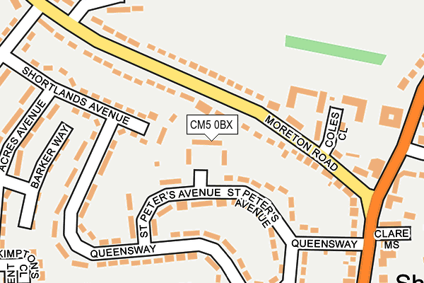 CM5 0BX map - OS OpenMap – Local (Ordnance Survey)