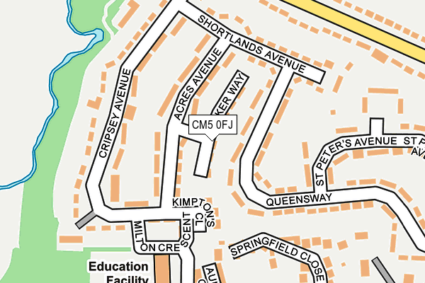 CM5 0FJ map - OS OpenMap – Local (Ordnance Survey)