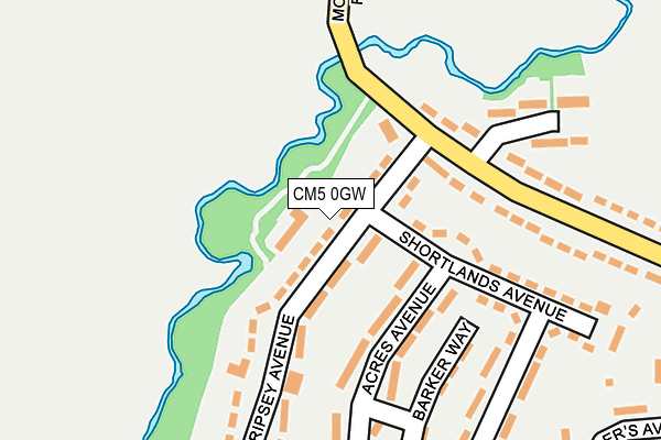 CM5 0GW map - OS OpenMap – Local (Ordnance Survey)