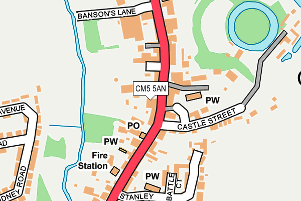 CM5 5AN map - OS OpenMap – Local (Ordnance Survey)