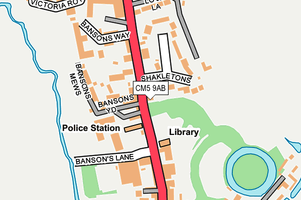 CM5 9AB map - OS OpenMap – Local (Ordnance Survey)