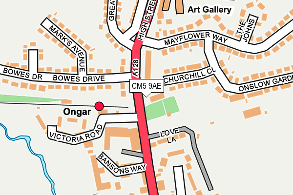 CM5 9AE map - OS OpenMap – Local (Ordnance Survey)