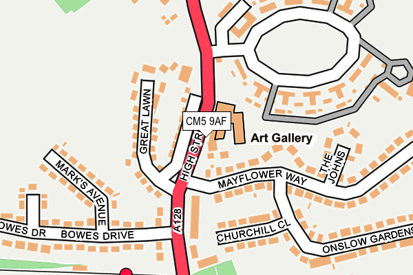 CM5 9AF map - OS OpenMap – Local (Ordnance Survey)