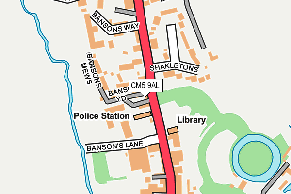 CM5 9AL map - OS OpenMap – Local (Ordnance Survey)