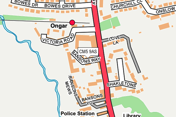 CM5 9AS map - OS OpenMap – Local (Ordnance Survey)