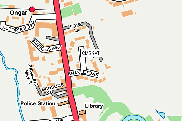 CM5 9AT map - OS OpenMap – Local (Ordnance Survey)