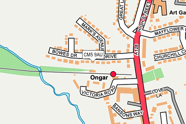 CM5 9AU map - OS OpenMap – Local (Ordnance Survey)