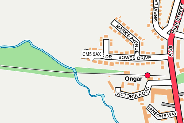 CM5 9AX map - OS OpenMap – Local (Ordnance Survey)