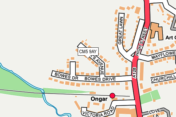 CM5 9AY map - OS OpenMap – Local (Ordnance Survey)