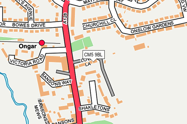 CM5 9BL map - OS OpenMap – Local (Ordnance Survey)