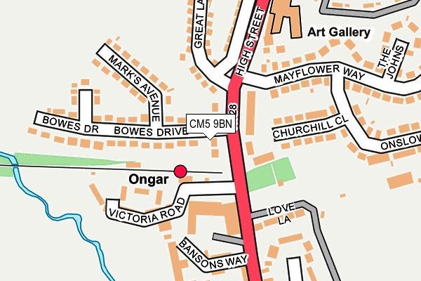 CM5 9BN map - OS OpenMap – Local (Ordnance Survey)