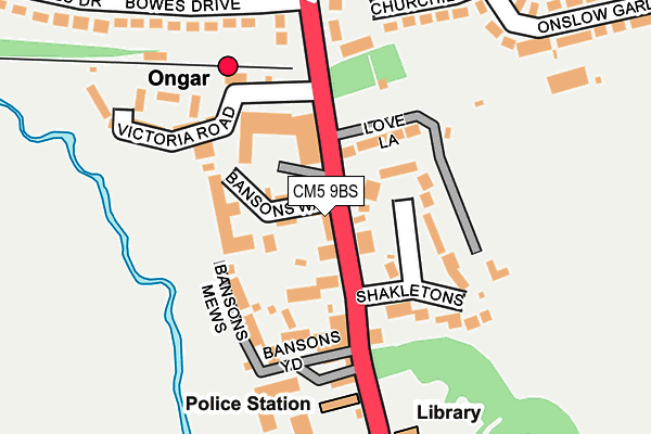 CM5 9BS map - OS OpenMap – Local (Ordnance Survey)