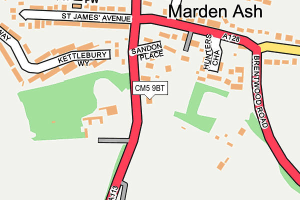 CM5 9BT map - OS OpenMap – Local (Ordnance Survey)