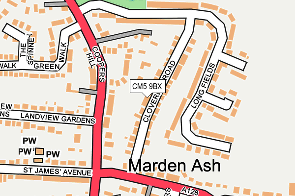 CM5 9BX map - OS OpenMap – Local (Ordnance Survey)