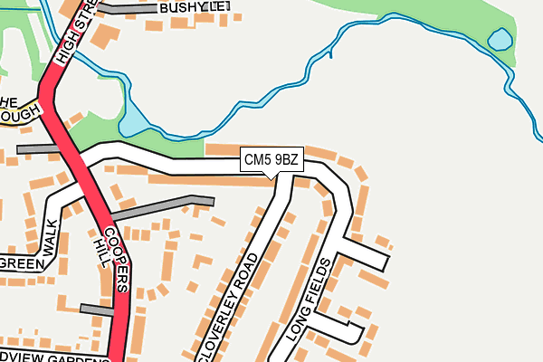 CM5 9BZ map - OS OpenMap – Local (Ordnance Survey)