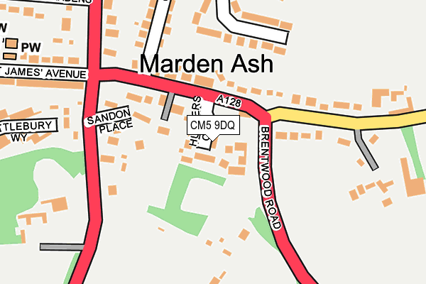 CM5 9DQ map - OS OpenMap – Local (Ordnance Survey)