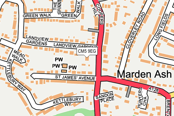 CM5 9EG map - OS OpenMap – Local (Ordnance Survey)