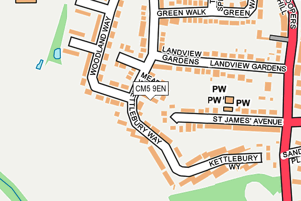 CM5 9EN map - OS OpenMap – Local (Ordnance Survey)