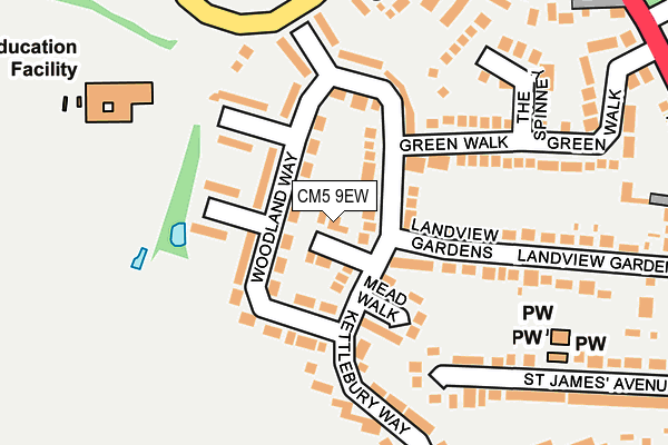 CM5 9EW map - OS OpenMap – Local (Ordnance Survey)