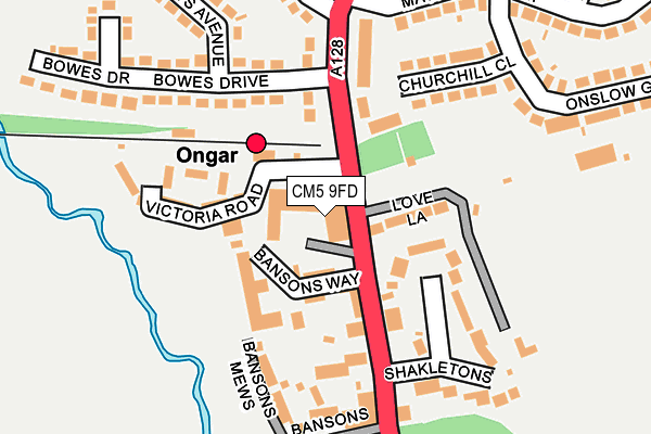 CM5 9FD map - OS OpenMap – Local (Ordnance Survey)