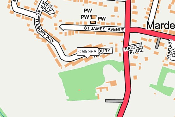 CM5 9HA map - OS OpenMap – Local (Ordnance Survey)