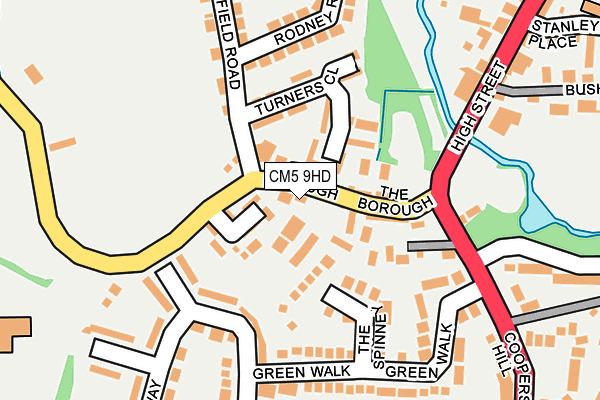 CM5 9HD map - OS OpenMap – Local (Ordnance Survey)