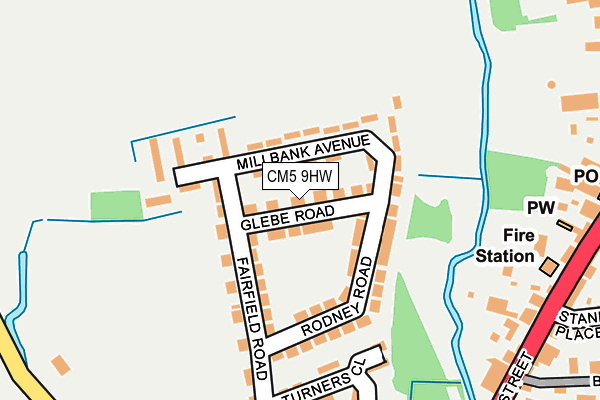 CM5 9HW map - OS OpenMap – Local (Ordnance Survey)