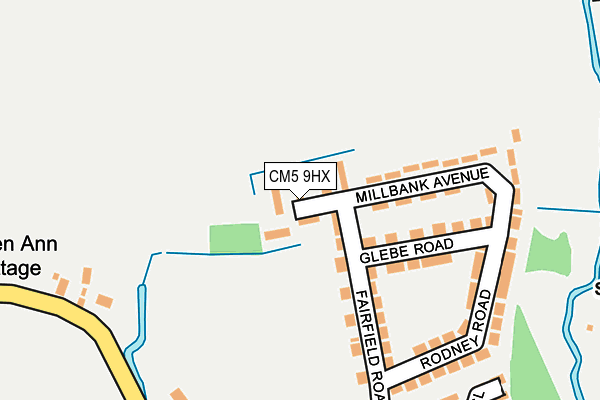 CM5 9HX map - OS OpenMap – Local (Ordnance Survey)