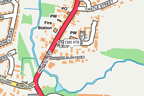 CM5 9TB map - OS OpenMap – Local (Ordnance Survey)