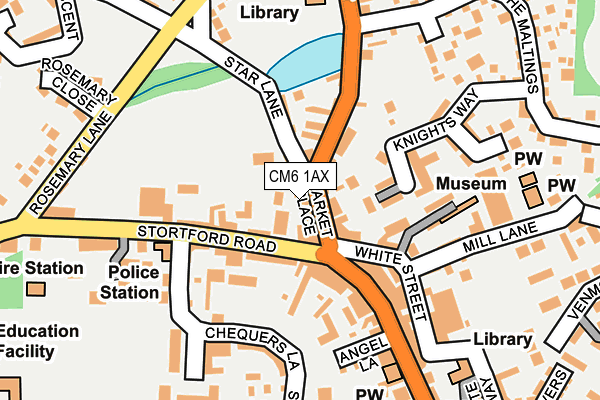 CM6 1AX map - OS OpenMap – Local (Ordnance Survey)