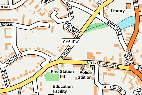 CM6 1DW map - OS OpenMap – Local (Ordnance Survey)
