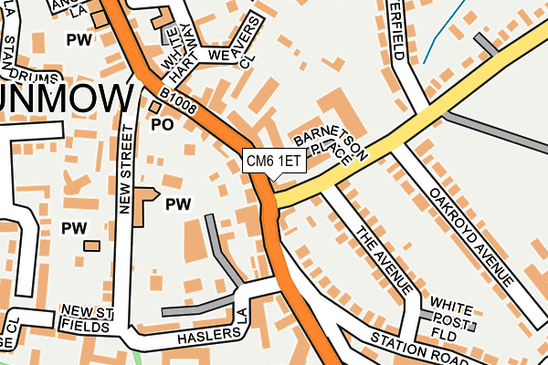 CM6 1ET map - OS OpenMap – Local (Ordnance Survey)