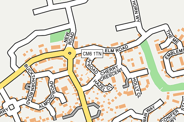 CM6 1TN map - OS OpenMap – Local (Ordnance Survey)