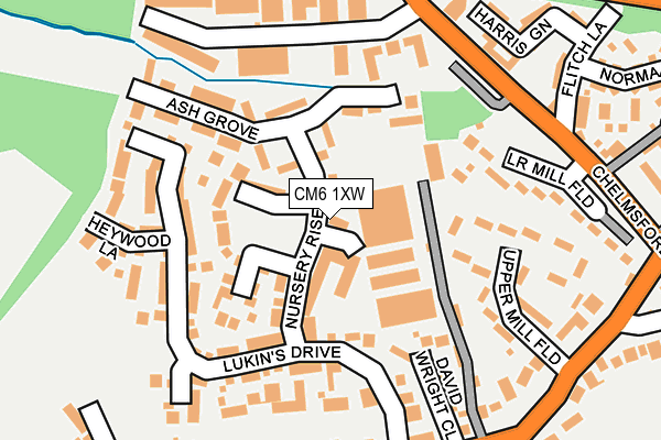 CM6 1XW map - OS OpenMap – Local (Ordnance Survey)