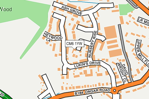 CM6 1YW map - OS OpenMap – Local (Ordnance Survey)