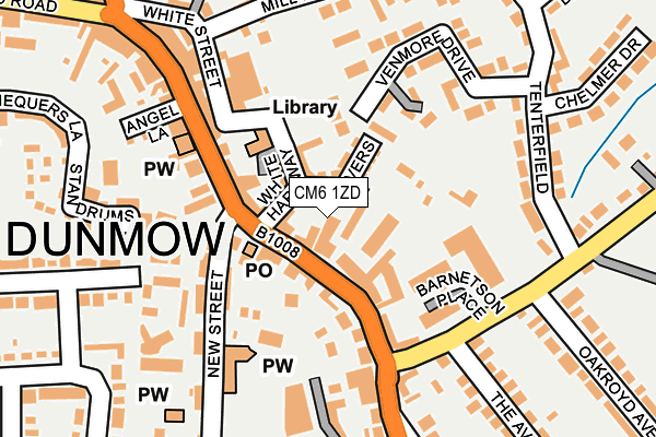 CM6 1ZD map - OS OpenMap – Local (Ordnance Survey)