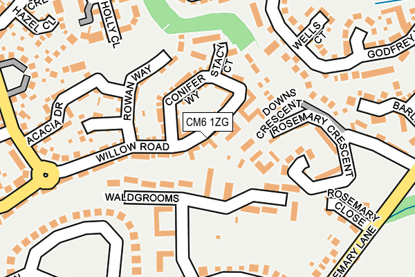 CM6 1ZG map - OS OpenMap – Local (Ordnance Survey)