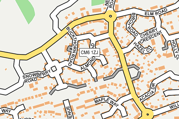 CM6 1ZJ map - OS OpenMap – Local (Ordnance Survey)