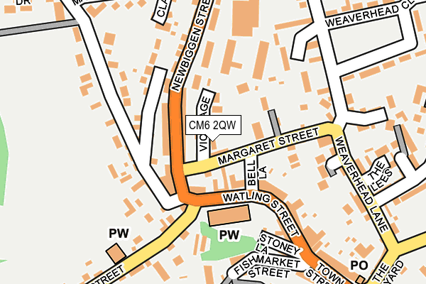 CM6 2QW map - OS OpenMap – Local (Ordnance Survey)
