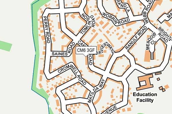 CM6 3GF map - OS OpenMap – Local (Ordnance Survey)
