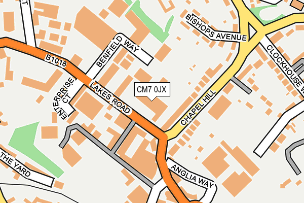 CM7 0JX map - OS OpenMap – Local (Ordnance Survey)