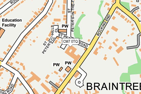 CM7 0TQ map - OS OpenMap – Local (Ordnance Survey)